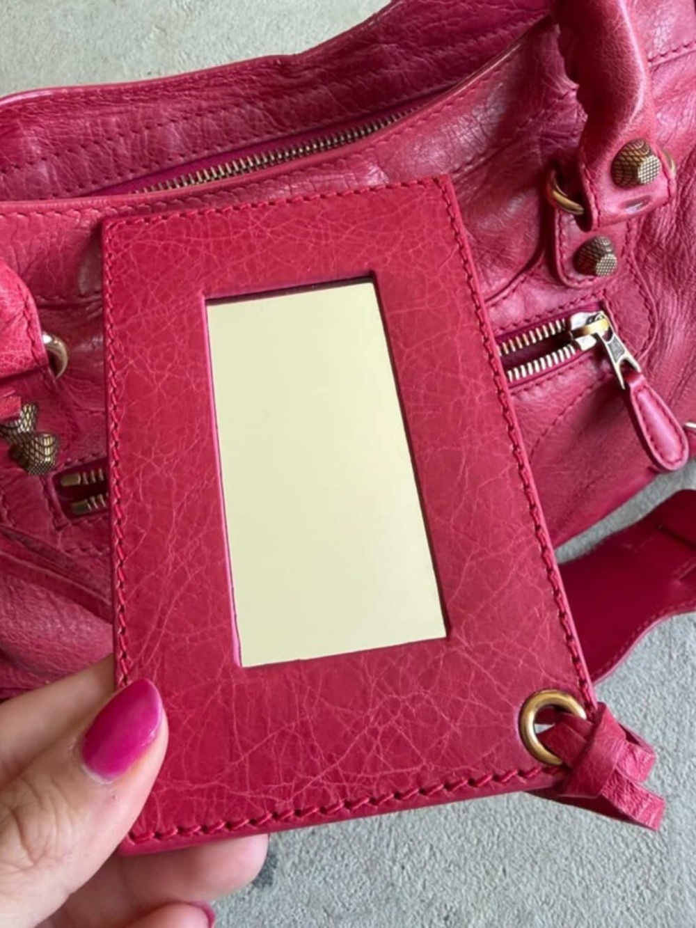 Pink Balenciaga city 2012 Nicolas Ghesquière agneau red rose thulian motorcycle - Picture 6 of 13